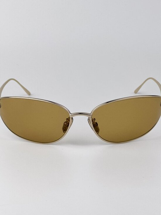 Loewe LW40164U 32E Wraparound Sunglasses Gold Frame Brown Lenses